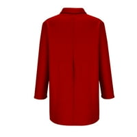 Jakne za žensku modnu jaknu za vijčare Lagana fit labava vunena jakna Cardigan jakna crvena xxl