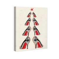 Wynwood Studio Moda i Glam Wall Art Canvas Print 'Božićno drvce 2013' cipele - crvena, bijela