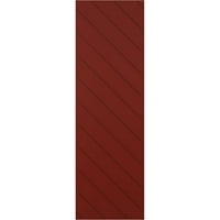 Ekena Millwork 15 W 36 H True Fit PVC dijagonalna ploča Moderni stil Kapci sa fiksnim nosačem, biber crveno