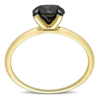 Miabella ženska karata T.W. Black Diamond 10KT Žuti zlatni upalite zaručnički prsten