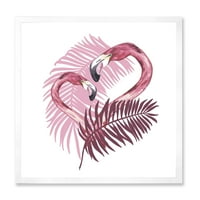 Designart 'Pink Flamingo U Tropskom Ljetu I' Tradicionalni Uokvireni Umjetnički Print