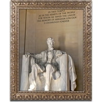 Zaštitni znak Likovne umjetnosti Lincoln Memorial 2 platna umjetnost kateyes, zlatni ukrasni okvir