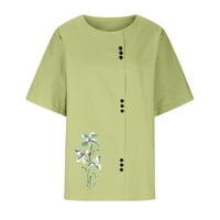 Ecqkame ženske Plus Size majice klirens Ženska Moda Ljeto okrugli vrat slobodno vrijeme kratki rukav štampani