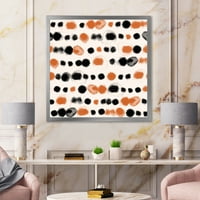 Designart' narandžaste i crne točkice ' moderni uokvireni umjetnički Print