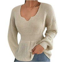 Džemperi za žene Clearance ženski Casual modni džemper s dugim rukavima s V izrezom