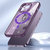 Nalacover Wireless Charging tanka futrola za iPhone Plus,Luxury Glitter Shiny Sparkle Crystal Clear objektiv