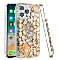 Za Apple iPhone Plus Flowers Bling Crystal 3d Full Diamonds Luxury Sparkle Rhinestone Glitter Hybrid Cover,