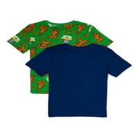 Scooby Doo Kratke Rukave Za Dječake Grafičke Majice, 2 Pakovanja, Veličine 4-18