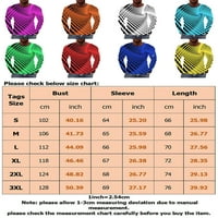 Niuer Men T Shirts 3d Digitalni Print T-shirt Crew Neck Tops Regular Fit bluza Dugi rukav pulover Yellow