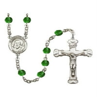 St. Francis de prodaja posrebrena brojanica može Zelena vatra polirane perle križ veličine medalja šarm