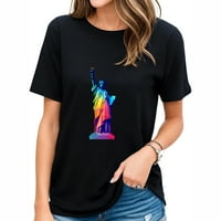 Kip Liberty New York City stilski grafički grafički majica za žene - kratki rukav udoban vrh za ljetni