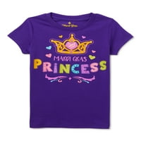Mardi Gras Djevojke Princeza Brite Kratka Rukava Majica, Veličine 4-16