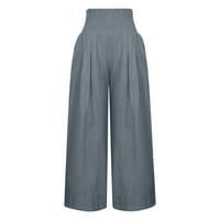 Jyeity Fall Savings, labave široke pantalone visokog struka ravne pantalone pantalone za jogu pantalone za žene sive veličine 2XL