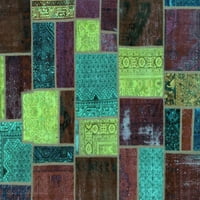 Ahgly Company Zatvoreni pravokutnik patchwork tirkizne plave prelazne prostirke, 7 '9 '