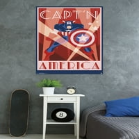 Marvel Comics - Kapetan Amerika - Art Deco zidni poster, 22.375 34