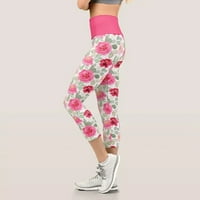 Žene Šarene cvjetne printske košare pantalone Skinne hlače za jogu trče pilates