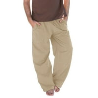 Kakina s pantalone za muškarce klirens muške ljetne modne vezice elastične jednobojne labave Casual pantalone