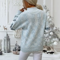 Yubnlvae pulover džemper ženski Božić pahuljica džemper Turtleneck Vintage odmor pleteni džemper pulover