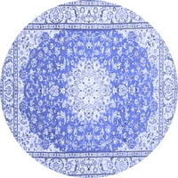 Ahgly Company u zatvorenom okruglom medaljon plave tradicionalne prostirke područja, 6 'runda
