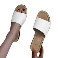 Daznico papuče za žene proljeće i ljetne žene papuče klinove sandale casual pune boje velike veličine otvoreni nožni prsti bež 10