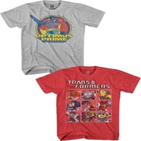 Transformers Boys Prime Matri Grafičke Majice, 2 Pakovanja, Veličine 4-18