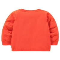 Bomotoo Boys Loose T Shirt Crew vrat slatka pulover Party Casual Cartoon Print jesen Tops narandžasta