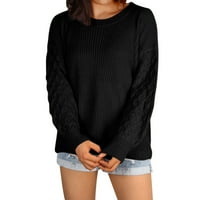 PIMFILM WOMENS pulover Dukseri ženske zbojene pulover džemperi dugih rukava Trendy Black M