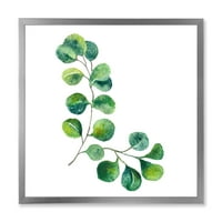Designart 'zeleni eukaliptus biljne grane II' tradicionalni uokvireni umjetnički Print