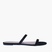 Bamboo Zest-Slip na ženske sandale sa dvostrukim remenom u crnoj boji