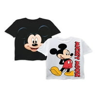 Disney Mickey Mouse Boys Big Mickey Grafičke Majice 2 Pakovanja, Veličine 4-18