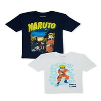 Naruto dječaci Anime grafička majica kratkih rukava, 2-pakovanje, veličine xs-2xl