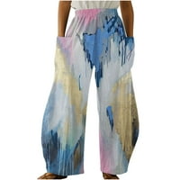 Usmixi ženske pantalone modni gradijent Print Plus Size elastični struk duge pantalone Ležerne lagane