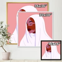 Designart 'Lijepa Apstraktna Nasmijana Afro Afrička Žena S Vitiligom' Marokanski Uokvireni Platneni Zidni