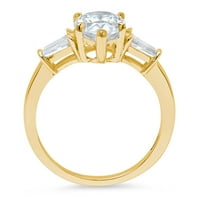 2. CT kruška rezani originalni kultivirani dijamant VS1-VS I-J 18k žuto zlato tri kamena obećanje vjenčanje