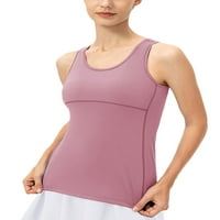Capreze Dame Yoga TOGA SOLD Color Sportske košulje Crew vrat rezervoar za vezanje ActiveWey bez rukava ružičasta L