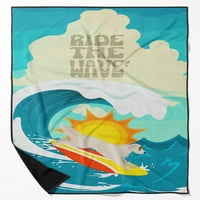Surfer pas crna bijela jack russell terijer premium ručnik za plažu