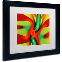 Zaštitni znak likovne umjetnosti 'crvena sova' umjetnost Amy Vangsgard, bijeli mat, crni okvir