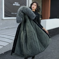 DrpGunly Womens vrhovi modni dugi pamučni džepni kaputi sa kapuljačom, pad jakne za žene lagani jakne za žene vojska zelena XL