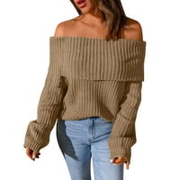 SOIGHEXZC ženski pulover Dukseri za lagane turtleneck džemper dugih rukava vrhovi punog boja kaputa na