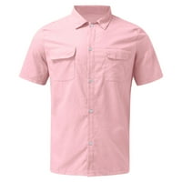 Muška modna casual top majica Solid u boji Jednostruka košulja Pamuk i košulja kratkih rukava