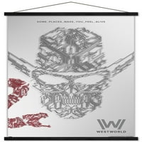 Westworld - bijeli zidni poster sa drvenim magnetskim okvirom, 22.375 34