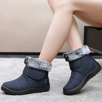 Fiud štednja klirens čizme ženske pamučne toplo plišane debele pamučne cipele cipele za snijeg zimske vezice ravne slatke plus veličine udobne čizme za gležnjeve na otvorenom plave 5.5