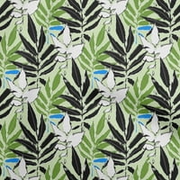 Oneoone Cotton Poplin Mint Fabric Leaves & Floral šivaći materijal Print Fabric by the Yard Wide