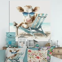 PROIZVODNJEVANJE kravljeg salona sa sunčanim naočalama II platna zidna umjetnost