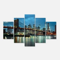 DESIMANART 'Brooklyn Bridge i nebodera' Cityscape Platnes Print