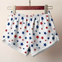 Žene ljetne kratke hlače na plaži Zvijezda Stripe Print Plaže Kratke hlače sa elastičnim strukom Lagane