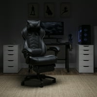 Gaming stolica za trkaće stilu, naslonjevanje ergonomske stolice s nogama, u sivoj boji