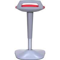 Lorell Pivot stolica Crvena tkanina sjedala - kvadratna baza - 16.1 širina 15,4 Dubina 36 visina - svaka