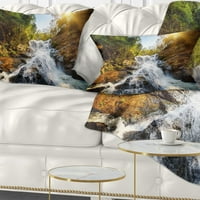 Dizajnerski vodopad kroz šumu - pejzažni jastuk za odštampane bacanjem - 12x20