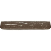 6W 10 H 20'L 3-Sided ručno tesani Endurathane Fau drvena stropna greda, Vintage Mahagonij